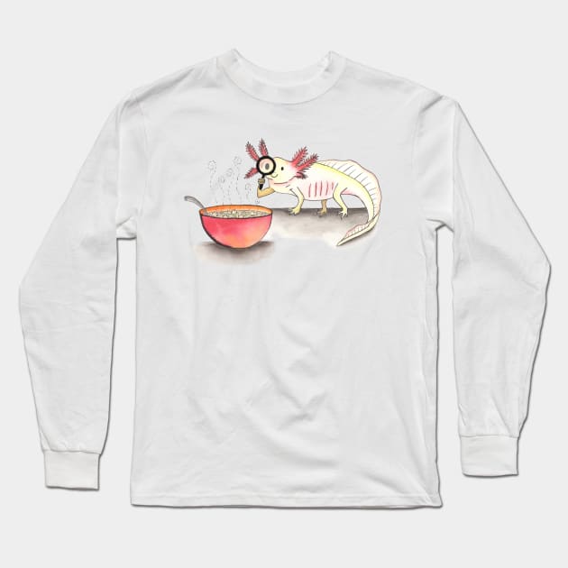 X is for Axolotl (kind of) Long Sleeve T-Shirt by thewatercolorwood